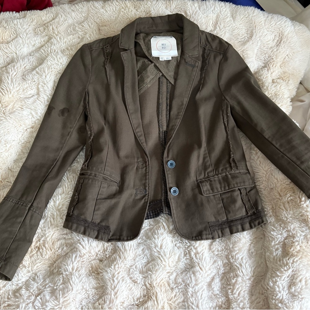 Anthropologie Hei Hei Olive Green Military Utility Jacket
